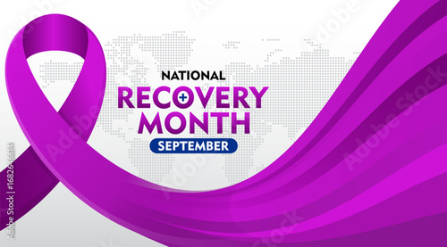 National Recovery Month is observed every September. Suitable for banner, greeting card, poster, prints, social media post, flyer background