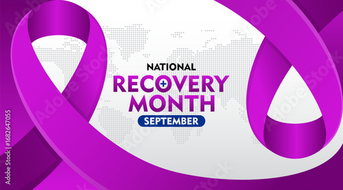 National Recovery Month is observed every September. Suitable for banner, greeting card, poster, prints, social media post, flyer background