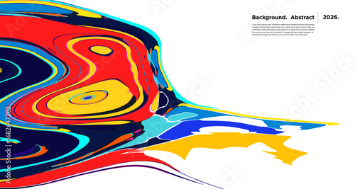 Abstract Psychedelic Brutalism Wave Blob Striped Motion Curves Composition Morphing Amoeba Fluid Shape Background