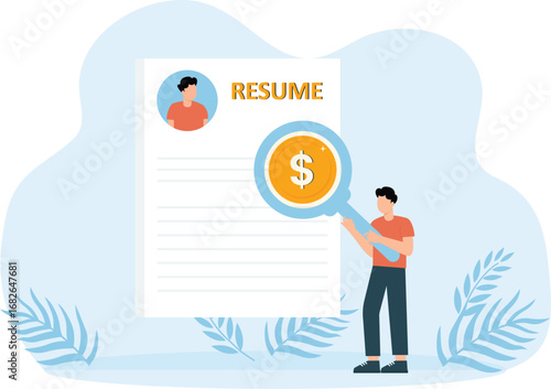 Staff selection from resume and hiring for expert candidates concept,

