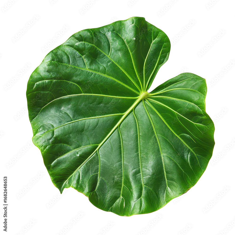 Obraz premium Lush Green Leaf Isolated on Black Background Botanical Beauty Nature Photography, isolated on a transparent background