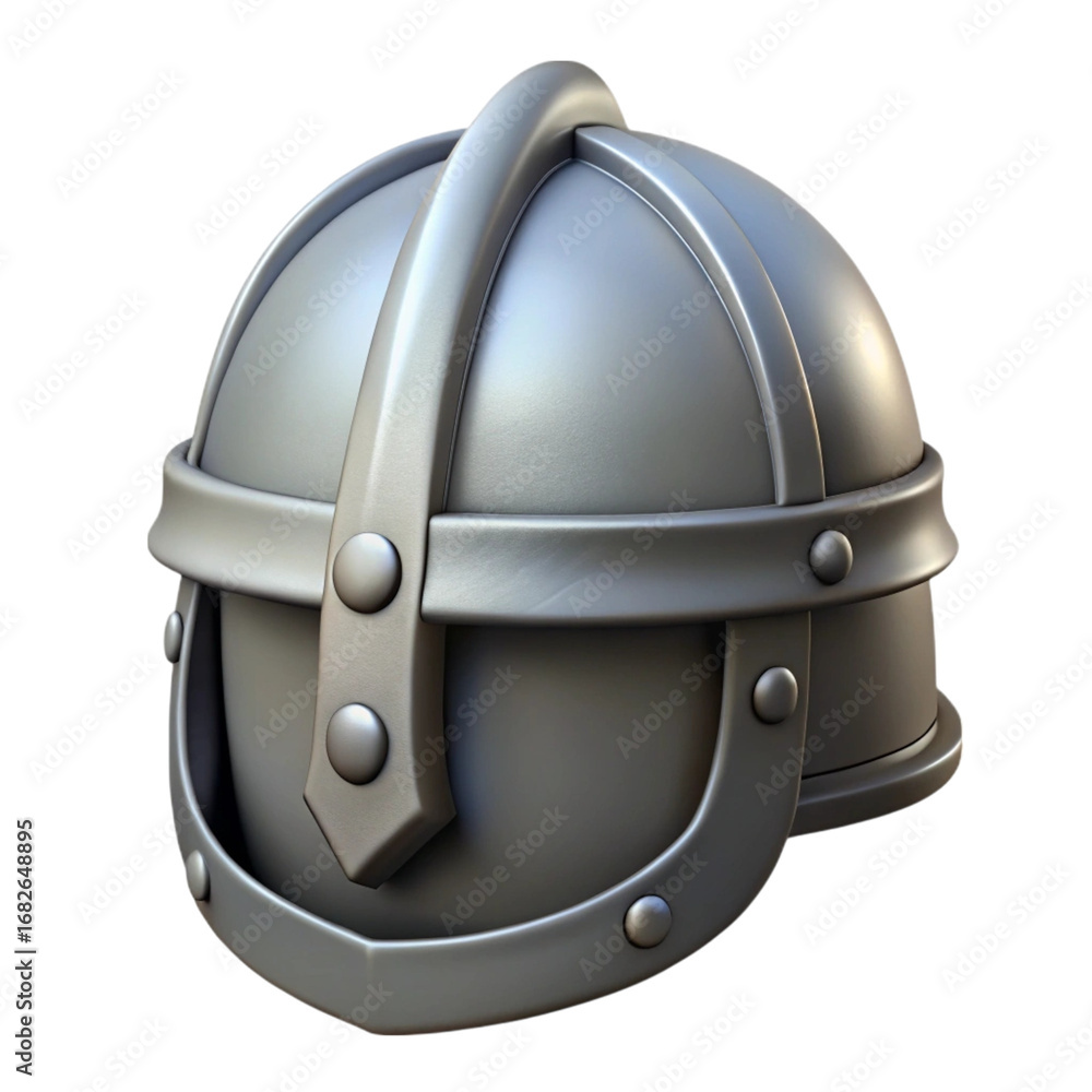 Fototapeta premium 3d rendered medieval helmet with metal detailing on black background isolated