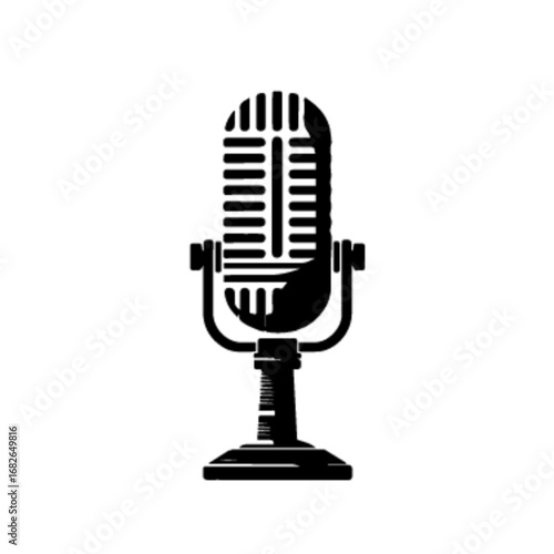 Professional Studio Microphone Vector Illustration