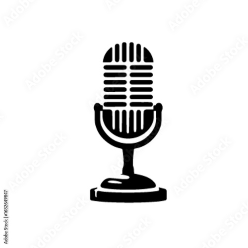 Vintage Studio Microphone Vector Illustration