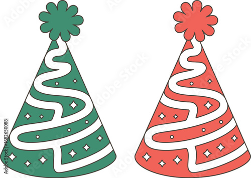 Party hats vector illustration festive celebration design art