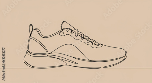 Single Line Drawing of a Running Shoe