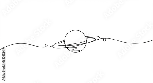 Planet Saturn Line Art
