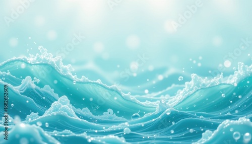 mint ocean mist theme with pastel aquamarine with mist white, romantic lagoon inspired fade, subtle glowing wave flecks, seamless dreamy aqua backdrop, calm and refreshing