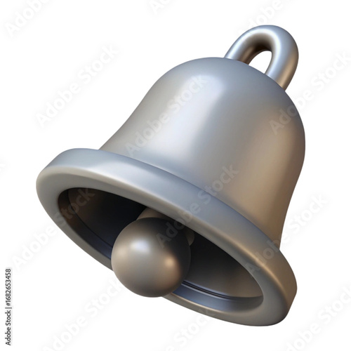 Wallpaper Mural Shiny 3d rendered silver bell isolated on black background for notification and celebration. Torontodigital.ca