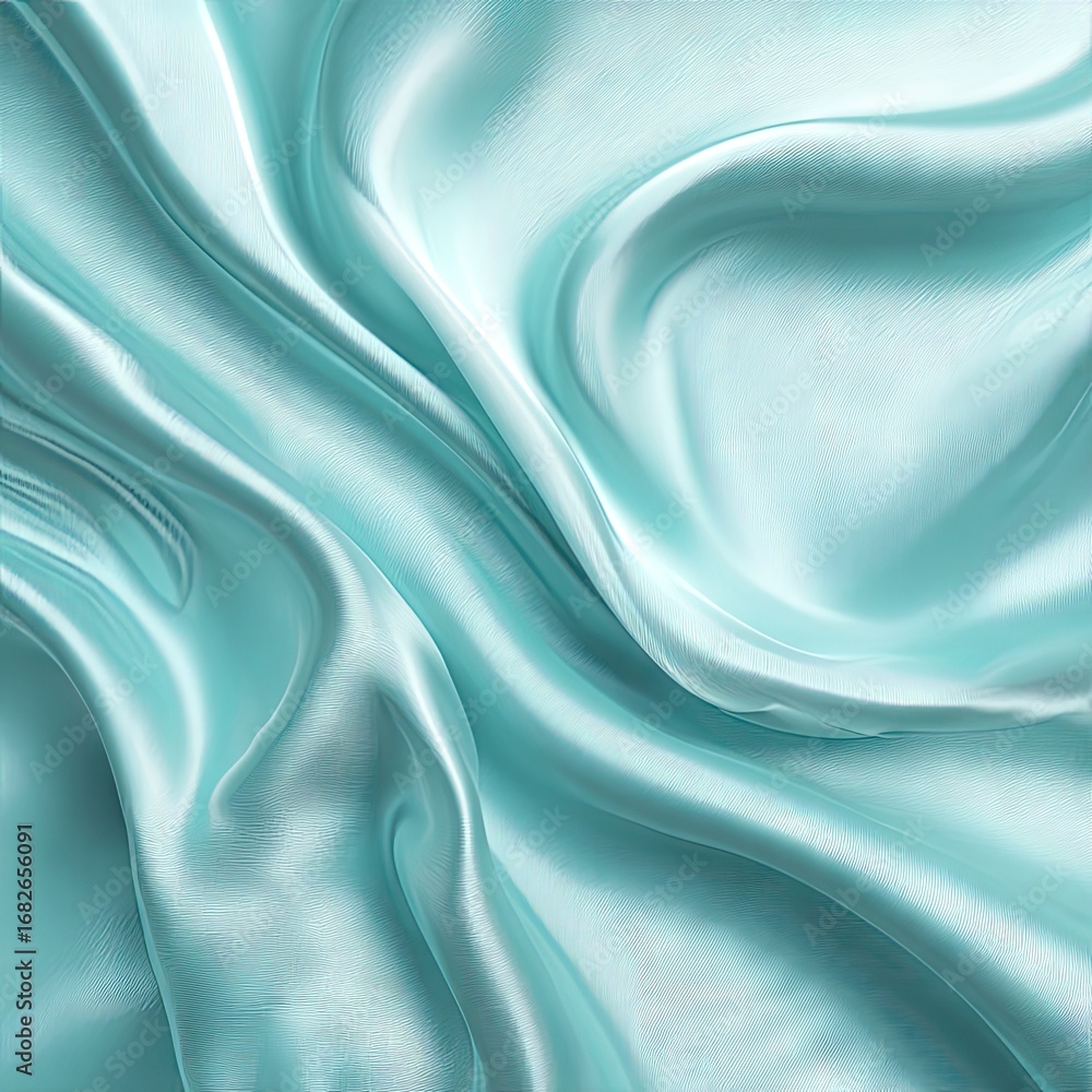 Obraz premium Light teal silk folds