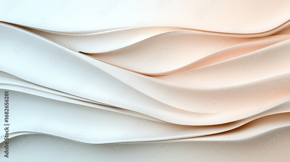 Obraz premium Soft pastel gradient background with smooth flowing waves creates serene atmosphere