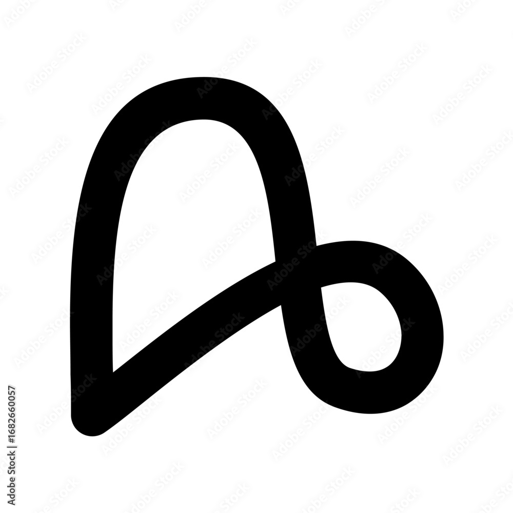 Obraz premium Abstract Hand-Drawn Black Loop Symbol
