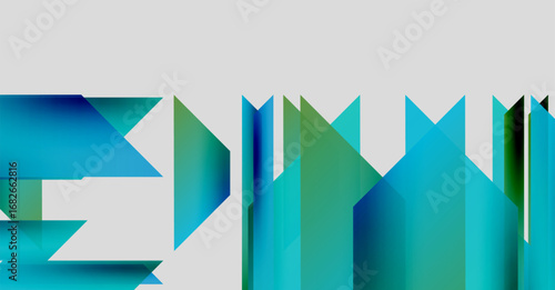 Free Download Abstract geometric shapes, vibrant blues, greens create dynamic composition. Modern design, clean lines, minimalist aesthetic. - GFXLoad