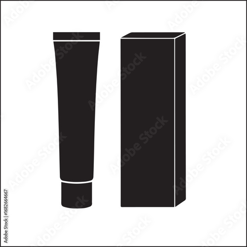 Tube Box silhouette vector on white background