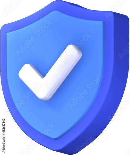 3D Security Protection Shield Icon