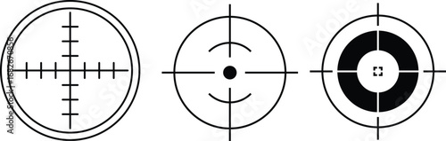 Target icon set.target icon on isolated background. Crosshair icon in black.Editable Stroke, Pixel Perfect, Stock Illustration. Goal symbol collection. Darts icon. Hitting the bullseye icon line.