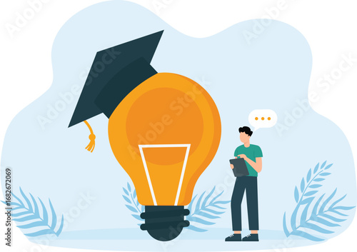 Education or personal skills and intelligence enhancement, Knowledge growth by reading books and Learn online concept,

