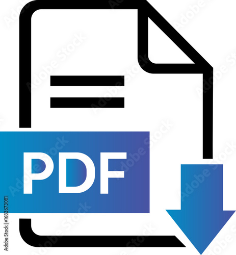 PDF file format icons . PDF file download symbols. Format for texts, images, vector images, videos, interactive forms, Vector illustration !