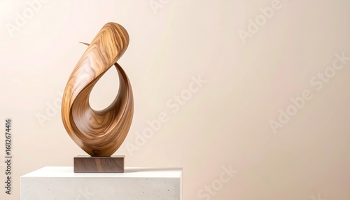Abstract Wooden Sculpture: Modern Minimalist Home Decor