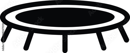Simple Black Trampoline Icon Sport, Fitness, Recreation Graphic