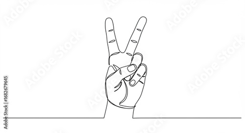 Hand peace sign gesture
