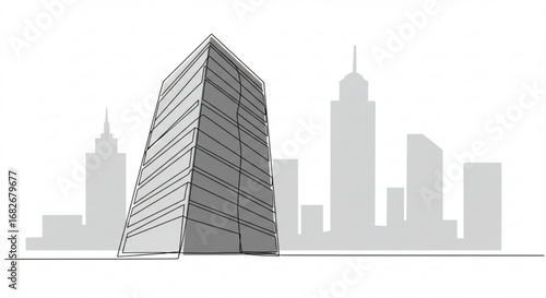 Modern skyscraper design in cityscape