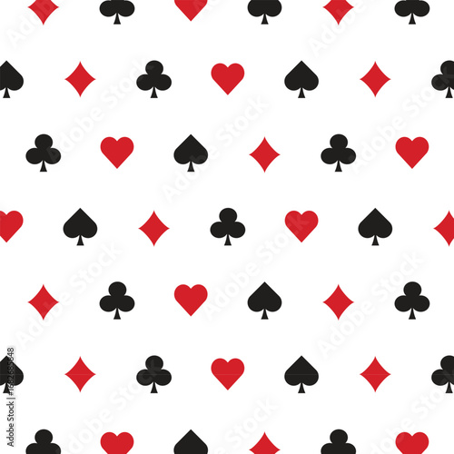 Seamless Pattern with Playing Card Suits