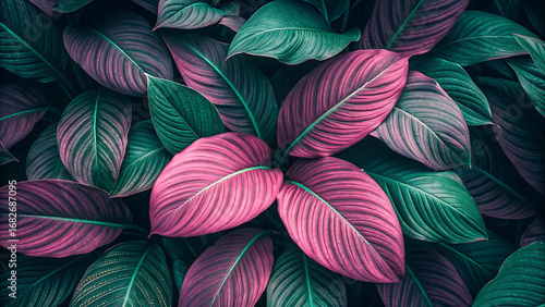 Wallpaper Mural Featuring a dense arrangement of large, lush Colorful leaves. Torontodigital.ca