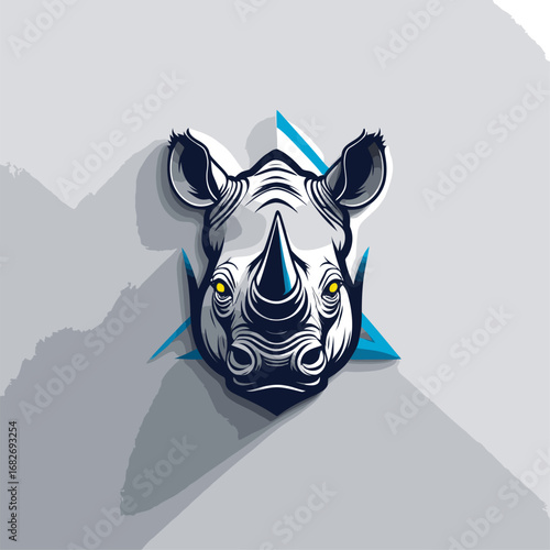 rhino head logo vector