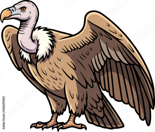majestic griffon vulture wings of power, ancient symbol of wilderness, wild freedom soaring, isolated on transparent background