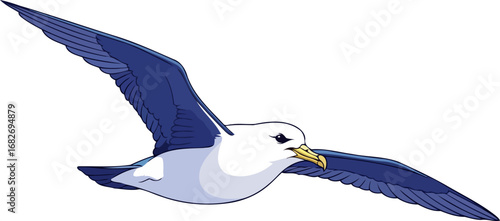 majestic ocean wanderer a bluewinged gulls graceful flight, isolated on transparent background
