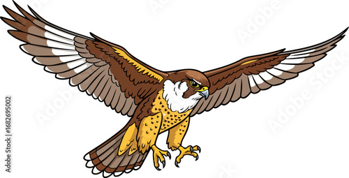 majestic peregrine falcon in flight a dynamic illustration of unrivaled speed and power, isolated on transparent background