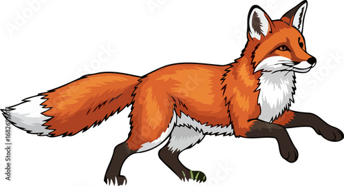 majestic red fox in motion a symbol of cunning, freedom, and untamed beauty, isolated on transparent background