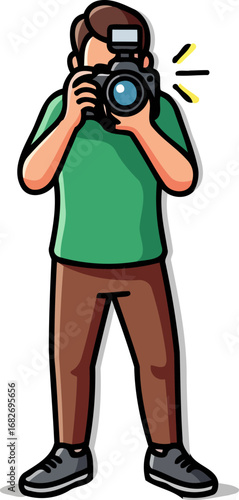 photographers focused capture a moment frozen, story unveiled, artistic vision, isolated on transparent background