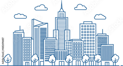 City skyline vector illustration urban landscape cityscape view
