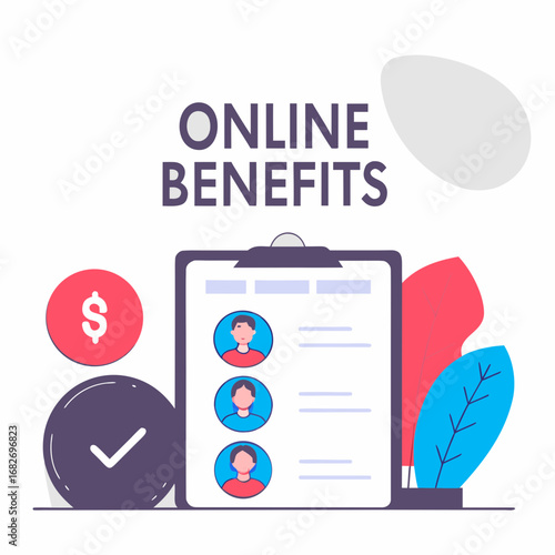 Employee Benefits Package – Online Service Platform for Compensation, Salary Supplements, and Employee Benefits Flat Vector Illustration
