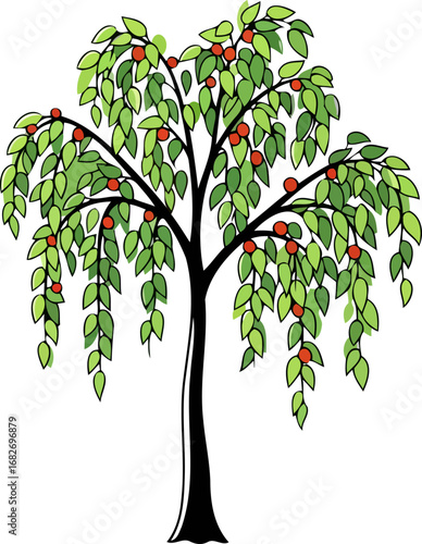 weeping trees graceful abundance a symbol of natures bountiful beauty and serene resilience, isolated on transparent background