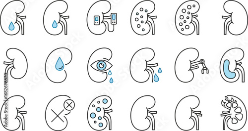 Kidney disease symptoms and treatment concept vector illustration