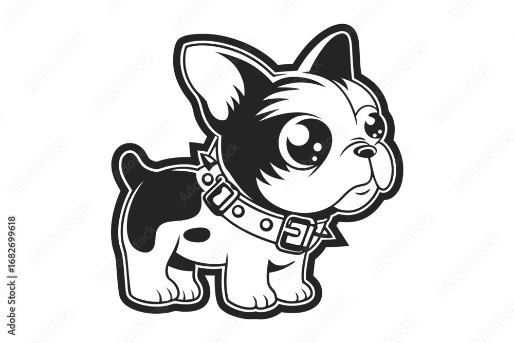 Fototapeta premium Cartoon Bulldog Character Design in on White Background