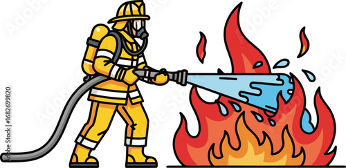 brave firefighters courageous battle conquering infernos, protecting lives, symbolizing resilience, isolated on transparent background