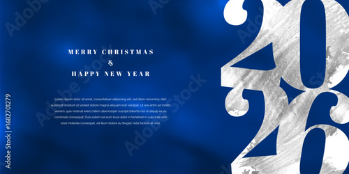 Greeting card for Merry Christmas and New Year 2026