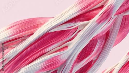 Wallpaper Mural Abstract swirling strands of pink and white, resembling muscle fibers or paint strokes Torontodigital.ca