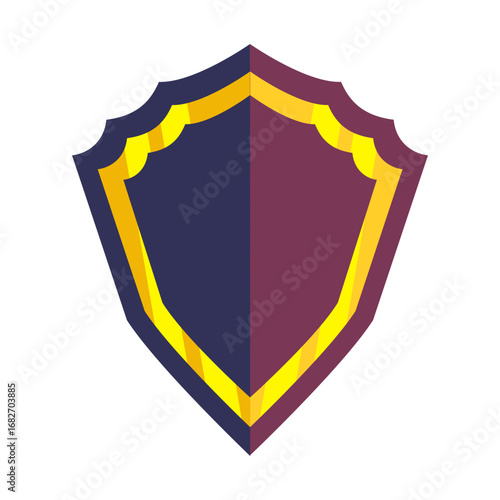 Free Download Colorful shield emblem with bold shapes and vibrant colors, suitable for design projects - GFXLoad
