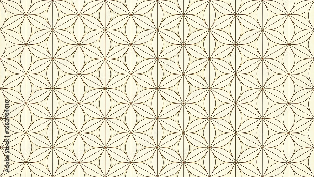 Fototapeta premium Intricate geometric floral pattern with repeating diamond shapes and delicate linework on a muted background