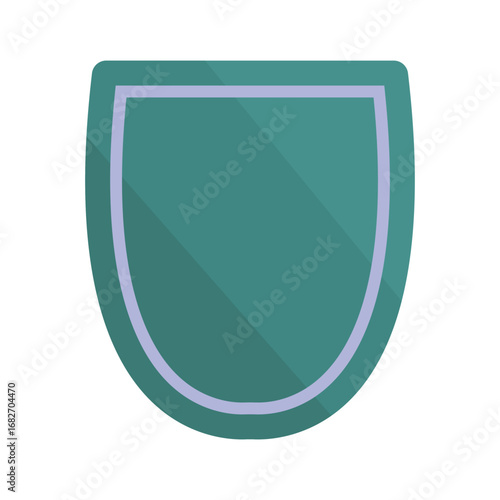Abstract geometric design featuring a stylized shield shape with gradient color tones