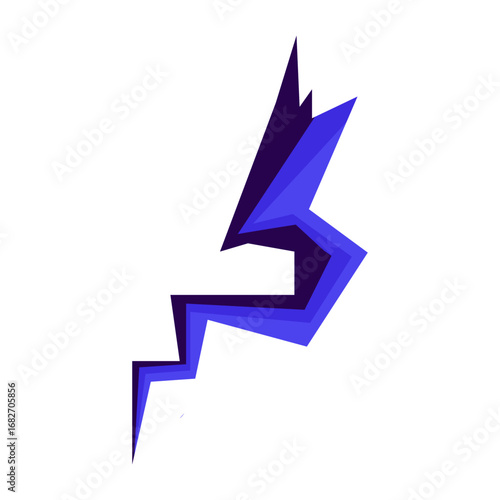 Free Download Abstract lightning bolt design in vibrant purple and blue colors, suitable for graphic use - GFXLoad