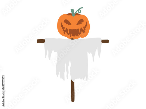 Straw Monster Scarecrow Halloween Pumpkin