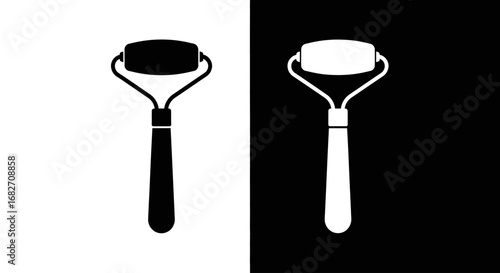 An outline style of a face roller, a modern and clean icon for beauty blogs, spa branding, and skincare tools.