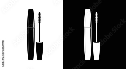 An outline style of mascara, a modern and clean icon for a makeup brand, a beauty tutorial, or a salon's service list.