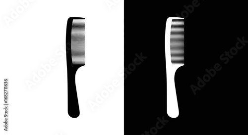 An outline style of a hair comb, a modern and clean icon for a barbershop, a hair salon, or a men's grooming brand.